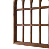 Sintosin Farmhouse Arched Window Frame Wall Decor 20 x 32 Inches, Hanging Burning Finish Cathedral Wooden Window Frame, Handmade Rustic Faux Window Pane for Fireplace Living Room Entryway Hallway Sintosin