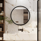 Royal Windsor 20 Inch Round Medicine Cabinet Mirror, Bathroom Mirror Wall Cabinet with Storage and Shelf, Surface Wall Mounted,Arched Cabinet Makeup Vanity Mirror for Bedroom, Black Royal Windsor