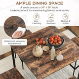 Giantex Industrial 5-Piece Counter Height Dining Set with Bar Stools in Mix Brown Giantex