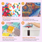 Christmas Diamond Painting Kits for Adults - Christmas Train Diamond Art Kits for Adults Beginner, DIY 5D Full Round Drill Diamond Painting Gem Art for Home Wall Decor (14 x 14 Inch) Fotasmua