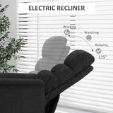 HOMCOM Power Lift Recliner Chair for Elderly, Easy Assembly, Fabric Lift Chair for Adults, Recliner Sofa with Remote Control, Side Pockets for Living Room, Black HOMCOM