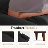 Homall Futon Sofa Bed, Modern Loveseat Futon Couch with Adjustable Backrest and Armrests, Sleeper Sofa Bed with Wood Frame for Living Room, Office, Apartment (Fabric, Black) Homall