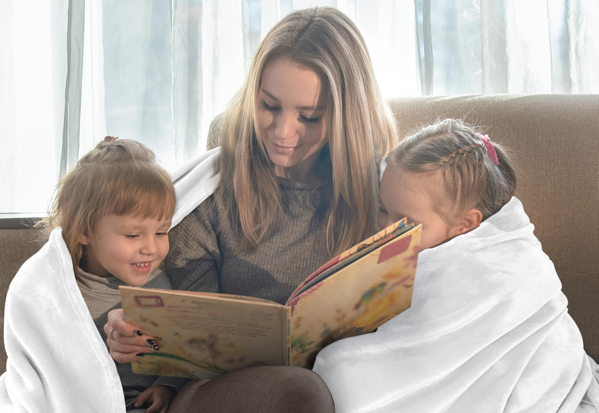 Utopia Bedding Fleece Blanket Throw Size White 300GSM Luxury Blanket for Couch Sofa Bed Anti-Static Fuzzy Soft Blanket Microfiber (60x50 Inches) Utopia Bedding