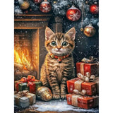 MRMIOOM 5D Christmas Diamond Art Kits for Adults, DIY Christmas Cat Diamond Painting Kits, Full Round Drill Painting Kit Art and Crafts for Adult Home Wall Decor 12 X 16inch MRMIOOM