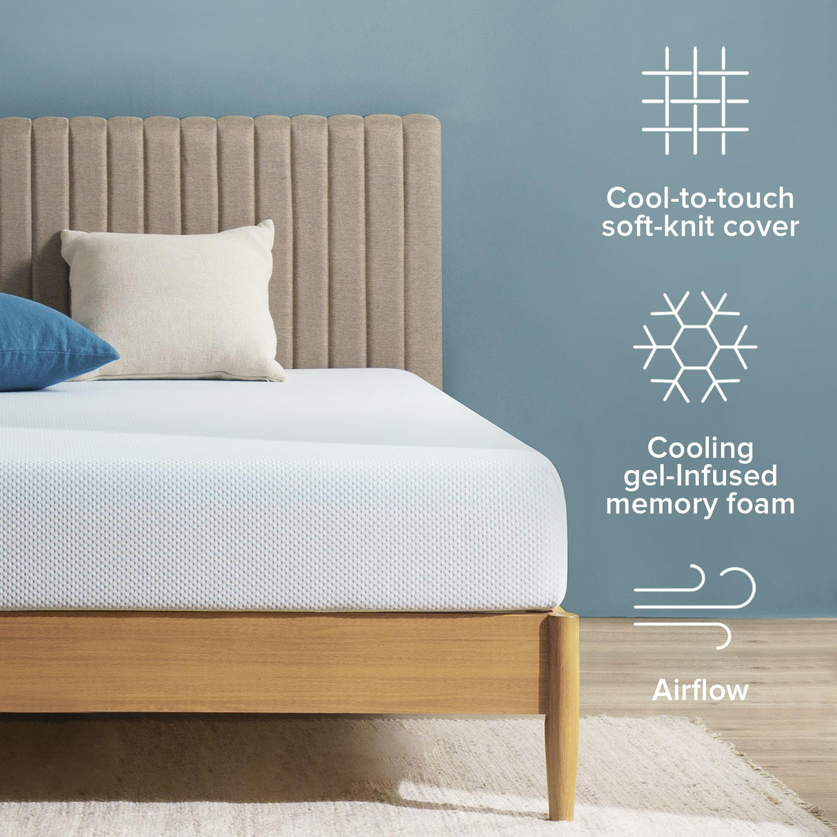 ZINUS 6 Inch Green Tea Cooling Memory Foam Mattress [New Version], Twin, Fiberglass Free, Medium Firmness, Cooling Gel Foam, Certified Safe Foams & Fabric, Mattress in A Box Zinus