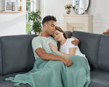 Jocisland Sofa Bed, 85 Inch Sleeper Sofa with Pull Out Bed & Storage Seat, Oversized L Shape Sectional Sofa for Living Room Apartment, Grey Linen Reversible Couch Jocisland