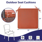 IPYNBAP Outdoor Chair Cushions Set of 4，Waterproof Outdoor Seat Cushions for Patio Furniture，Patio Chair Cushions with Handle and Ties, Square Corner Outdoor Chair Pads, 19" x 19" x 3", Spice IPYNBAP