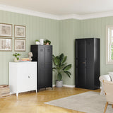 RAVIGIN Metal Storage Cabinet,71" H Pantry Cabinet with 2 Doors and 5 Adjustable Shelves,6 Tier Tall Kitchen Storage Cabinets for Kitchen,Pantry,Living/Study/Laundry Room(Black) RAVIGIN