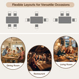 Buytime 5-Piece Dining Table Set for 4, Solid Wood Farmhouse Rectangular Kitchen Table Set with 4 Chairs, Space-Saving Wooden Dinette Set for Small Space, Dining Room, Breakfast Nook, Grey & White Buytime