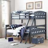 DHP Brady Wood Bunk Bed Frame, Twin over Full, Grey DHP