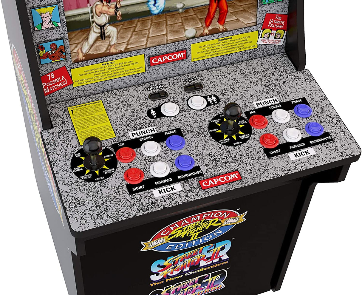 ARCADE1UP Street Fighter 2 - Classic 3-in-1 Home Arcade Cabinet with Licensed Riser ARCADE1UP