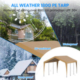 Carport 12x20 Heavy Duty Portable Garage,Galvanized Frame Carport Canopy,Portable Garages and Shelters with 8 Leg&4 Wind Rope,Car Tent Garage with All-Season Tarp for Truck Boat,Without Sidewall BUPPLEE
