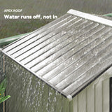 Outsunny 7' x 4' Outdoor Storage Shed, Garden Tool Metal Shed with Foundation Kit, Double Lockable Door, Air Vents and Sloping Roof, for Backyard, Patio, Lawn, White Outsunny