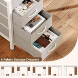 Seventable Gaming Desk with Drawers, 47.2 Inch L Shaped Desk with Storage Shelves, Small Office Desk with LED Lights & Power Outlets, White Corner Computer Desk with Monitor Stand for Bedroom Seventable