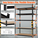 Heavy Duty Garage Shelving Units,5-Tier Adjustable Storage Shelves,48 x 24 x 72in,Loads 3000 LBSS,Adjustable Garage Storage Shelving, Metal Storage Utility Racks Shelf Unit Garvee