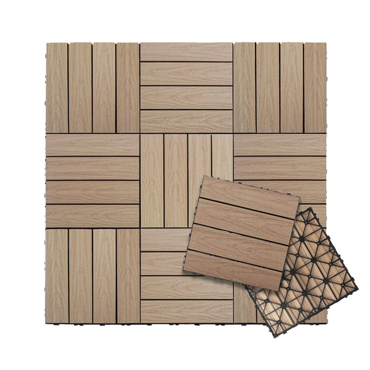 NewTechWood UltraShield Naturale 1 ft. x 1 ft. Quick Deck Outdoor Composite Deck Tile in Canadian Maple (10 sq. ft. per Box)