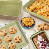 BETTERBEAUTY Nonstick Bakeware Set 10 Pcs, Professional Kitchen Bicolor Baking Pans Set with Cookie Sheets, Muffin Pan, Loaf Pan, Cake Pan and Cooling Rack, Dishwasher Safe, 0.8mm Thick, Heavy Duty BETTERBEAUTY