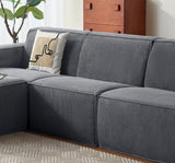 LINSY HOME Modular Sectional Couch Single Seat, Boneless Sofa Comfy Corduroy Sectional Cloud Sofa Seat for Living Room, No Assembly Required, Grey LINSY HOME