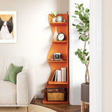 LITTLE TREE Small Corner Shelf, Modern 5-Tier Wall Corner Bookshelf, Stylish Bookcase Storage Rack for Small Space, Living Room, Bedroom LITTLE TREE