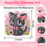 Cat Diamond Art Kits for Kids with Frame-Cat Diamond Art for Kids Ages 4-8-12 with Frame,Animals Diamond Painting Kits for Kid for Gift Home Wall Decoration(7x7inch) Arttoplus
