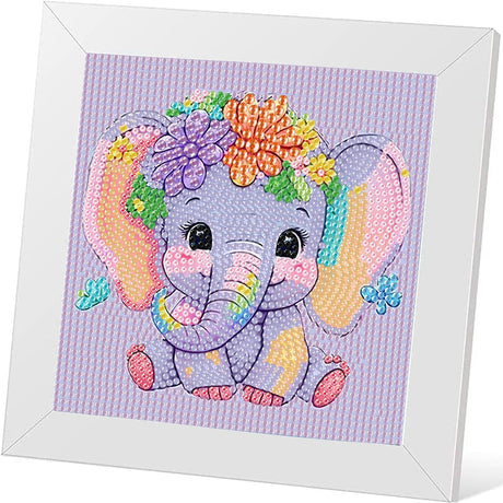 5D Cartoon Diamond Painting Kit for Kids with Frame,DIY Anime Diamond Art Kit for Children Beginner,Cute Full Drill Diamond Dot Big Gem Art Kits,Home Wall Decoration 6X6 inch Acelii