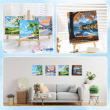 HEIBAGO Framed Paint by Numbers kit for Kids, 4 Pack Landscapes Paint by Numbers for Kids Ages 8-12, Paint by Numbers Kits Children Beginner, DIY Acrylic Oil Painting for Home Wall Decor 8x8 inch HEIBAGO