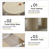 63"-94" Large Extendable Dining Room Table Set for 10, 11-Piece Oval Dining Table Set with 10 Beige Upholstered Chairs, Space Saving Farmhouse Expandable Kitchen Table Set with Fluted Wood Base Pvillez