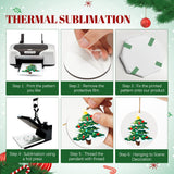 Joyclub 35 Pcs 3'' Sublimation Ornament Blanks MDF Sublimation Christmas Ornaments Bulk Round Double Sided Ornaments for Personalized Xmas Tree Ornament Home Decor DIY Crafts Joyclub