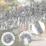 DECORA 33 Feet Silver Tinsel Garland, Christmas Metallic Hanging Tinsel Garland for Xmas Tree Home and Party Decoration CCINEE