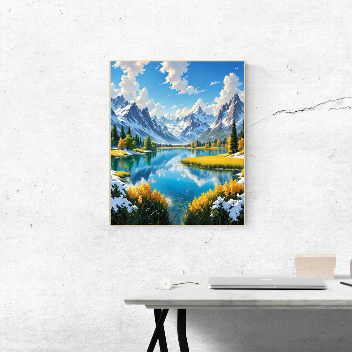 ldazao Mountain Paint by Numbers for Adults-Landscape Paint by Number on Canvas Without Frame, DIY Forest Scenery Oil Painting for Gift Home Wall Decor(16x20inch) ldazao