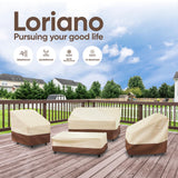 loriano Patio Furniture Cover Set, 4 Piece Outdoor Furniture Cover Waterproof, 600D Heavy Duty Lawn Patio Set Covers loriano