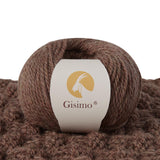 Gisimo 100% Merino Wool Yarn, 3-Ply Luxurious and Soft Yarn for Hand Knitting & Crocheting (Mocha, 1Ball) Gisimo
