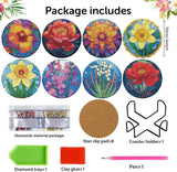 Zythron 8 PCS Diamond Art Coasters,Flowers Diamond Painting Coasters Kits Flower DIY with Holder DIY for Beginners, Adults, Diamond Art Kits for Adults Diamonds Art Crafts Supplies 4x4 in Zythron