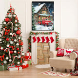 Arttoplus Christmas Paint by Numbers Kit for Adults Beginner-Red Truck Adult Paint by Number Kits on Canvas, DIY Acrylic Oil Painting by Numbers for Adults for Gift Home Wall Decor(16x20inch) Arttoplus