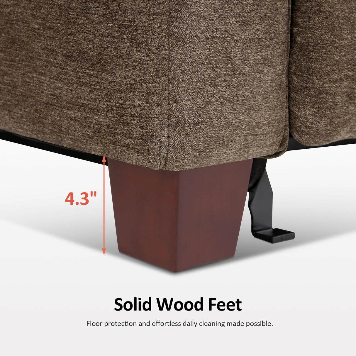 MCombo 62.2'' Wall Hugger Power Loveseat Recliner Sofa with Adjustable Headrest and USB & Type C Dual Charge Ports for Living Room, Office (Fabric, HL198M1) (Coffee) MCombo