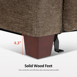 MCombo 62.2'' Wall Hugger Power Loveseat Recliner Sofa with Adjustable Headrest and USB & Type C Dual Charge Ports for Living Room, Office (Fabric, HL198M1) (Coffee) MCombo