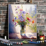 ldazao Colourful Flower Paint by Numbers Kit for Adults DIY Flowers Adult Kits for Beginner Acrylic On Canvas Adults' Paint-by-Number Kits Gift Home Wall Decor 16x20 Inch ldazao