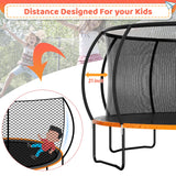 Zevemomo 16FT Trampoline for Kids and Adults, Trampoline with Basketball Hoop, Outdoor Trampoline with Light, ASTM Approval Large Outdoor Trampoline 16FT, Orange Zevemomo