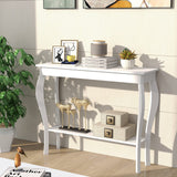 ChooChoo Narrow Console Table, Chic Accent Sofa Table, Entryway Table, White ChooChoo