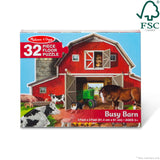 Melissa & Doug Busy Barn Shaped Jumbo Jigsaw Floor Puzzle (32 pcs, 2 x 3 feet) - FSC Certified Melissa & Doug