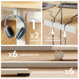 YDN L Shaped Standing Desk, Electric Standing Desk L Shape Adjustable Height Dual Motor, 63 x 55 Inch Corner Standing Desk with Splice Board for Home Office, Large Standing Desk, Nature YDN