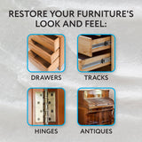 Impresa Non Spray Wood Lubricant for Home DIY Projects, Multi-Purpose Semi Paste Wax for Wood, Drawer & Door Hinge Lube, Loosen Drawer Slide, Restore & Preserve Wooden Slide - 6oz IMPRESA