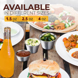 Fit Meal Prep [24 Pack] 1.5 oz Stainless Steel Dipping Sauce Cups, Reusable Metal Ramekins, Commercial Grade Condiment Bowls, Individual Portion Cups, Small Round Au Jus Cup for Home, Restaurant Fit Meal Prep