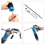 Neiko 12011A Grease Gun, Heavy Duty Pistol Grip Greaser, 6000 PSI, Grease Gun Hose 18 inch, Grease Gun with Zerk Fitting, 6” Straight Extension & 5.5” Bend Ext, Grease Not Included. NEIKO