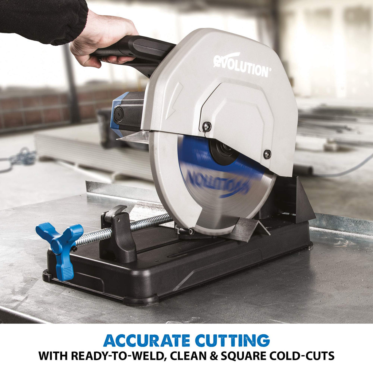 Evolution S355CPSL – Heavy Duty 14 Inch Metal Cutting Chop Saw W/ 14 Inch Carbide-Tipped Blade | Dry Cut Saw | Miter Saw 45° | Chop Saw For Cutting Metal – Accurate. Powerful. Reliable Evolution