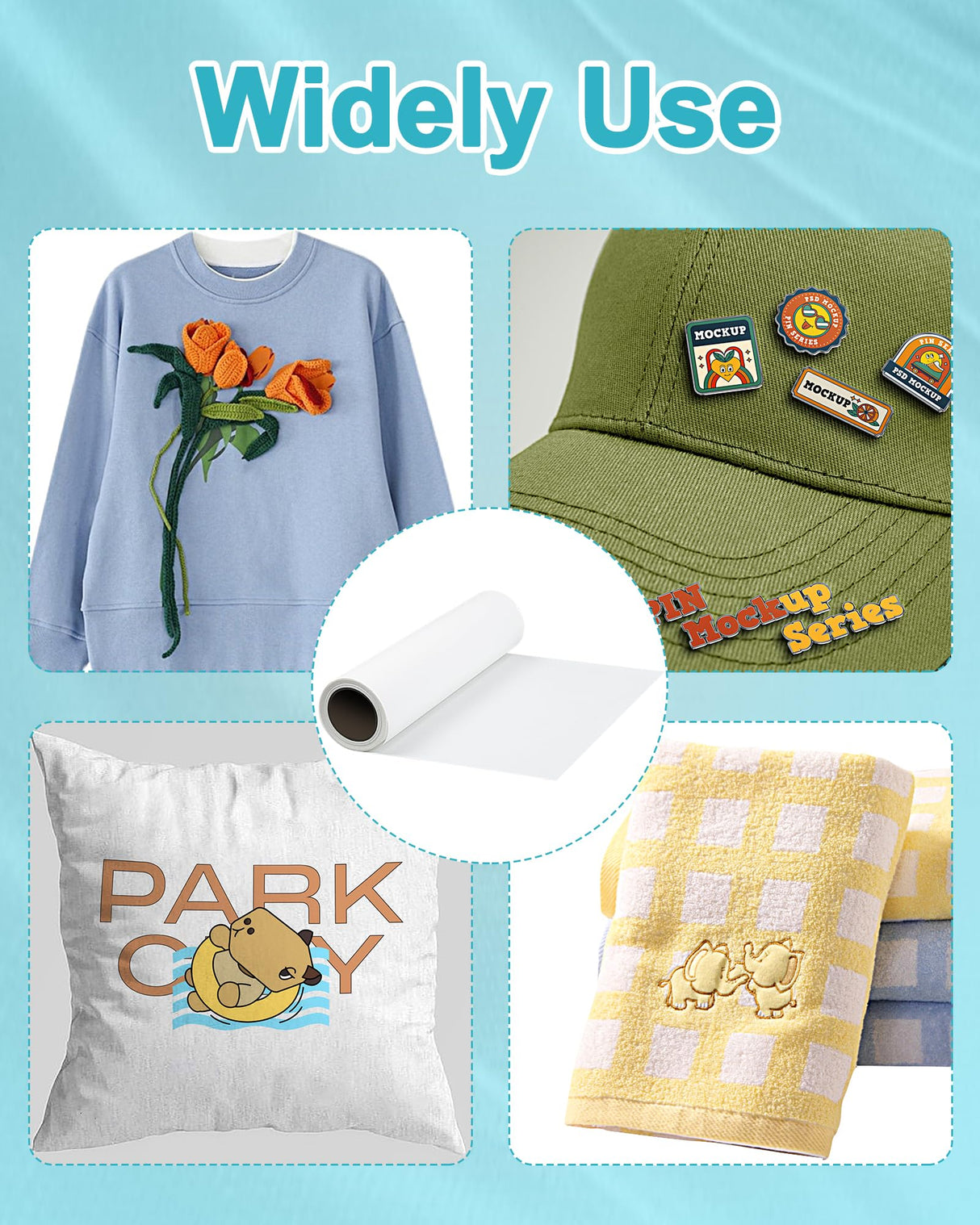 PLANTIONAL Double Sided Iron On Adhesive Film: 11.8 inch x 10 Yards Medium Weight Double-Sided Press-on Patch Heat Melt Fabric Glue Sheet Permanent Fusible Adhesive PLANTIONAL