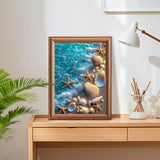 Lxmsja Seashells Diamond Art Kits for Adults, Beach Diamond Painting Kits for Beginners, 5D DIY Full Drill Gem Art Crafts for Adults, Home Wall Decor 12x16 inch Lxmsja