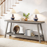 Tribesigns Farmhouse Console Entryway Table: 70.9 Inches Extra Long Console Table for Entryway, 2-Tier Narrow Wood Foyer Sofa Couch Table for Hallway, Entrance, Living Room, Grey Tribesigns