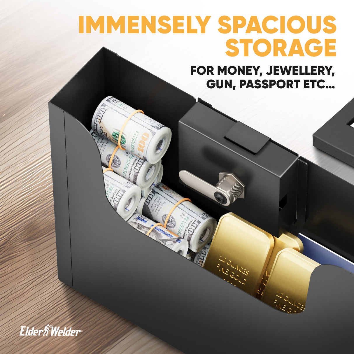 Elder Welder® Hidden Wall Safe | 100% Real, Replaceable Picture Frame Included | Robust Metal Build | Combination Lock | Fits Perfectly Between 16" | Hidden Safe | Small In Wall Safe Between Studs Elder Welder