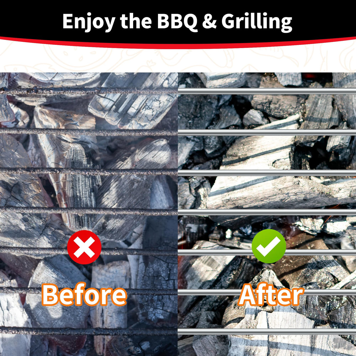 NEXCOVER Grill Brush for Outdoor Grill 18” BBQ Grill Cleaning Brush Stainless Steel Grill Cleaner Barbecue Grilling Accessories for Gas Charbroil Porcelain Grates NEXCOVER